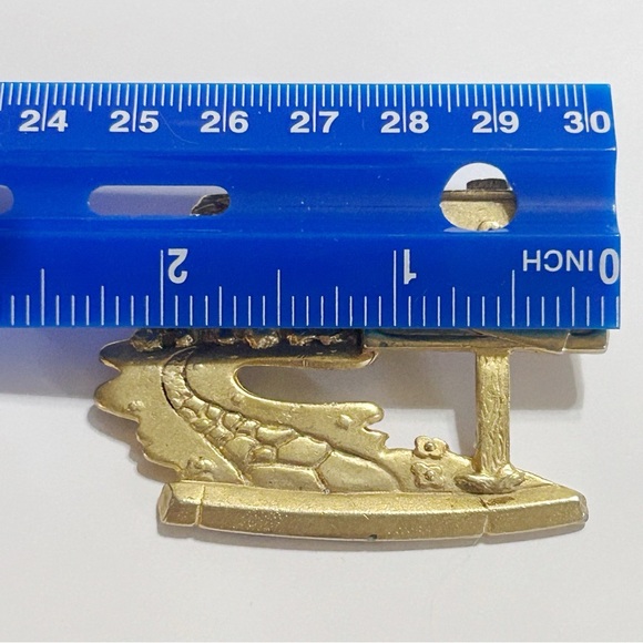 Vintage Signed AJC Gold Tone Real Estate Broker House Pin Brooch Gift - Picture 4 of 4